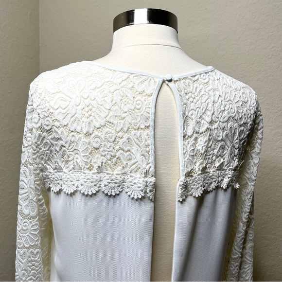 Laundry Shelli Segal Ivory Dress Size 12 Bride Lace Shift BHLDN Wedding Formal - Picture 12 of 15